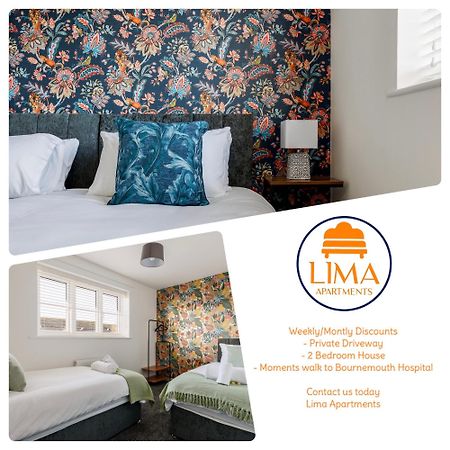 2 Bedroom House-Driveway - Bournemouth Hospital - Long Stay Discounts - Lima Apartments Ltd Zewnętrze zdjęcie